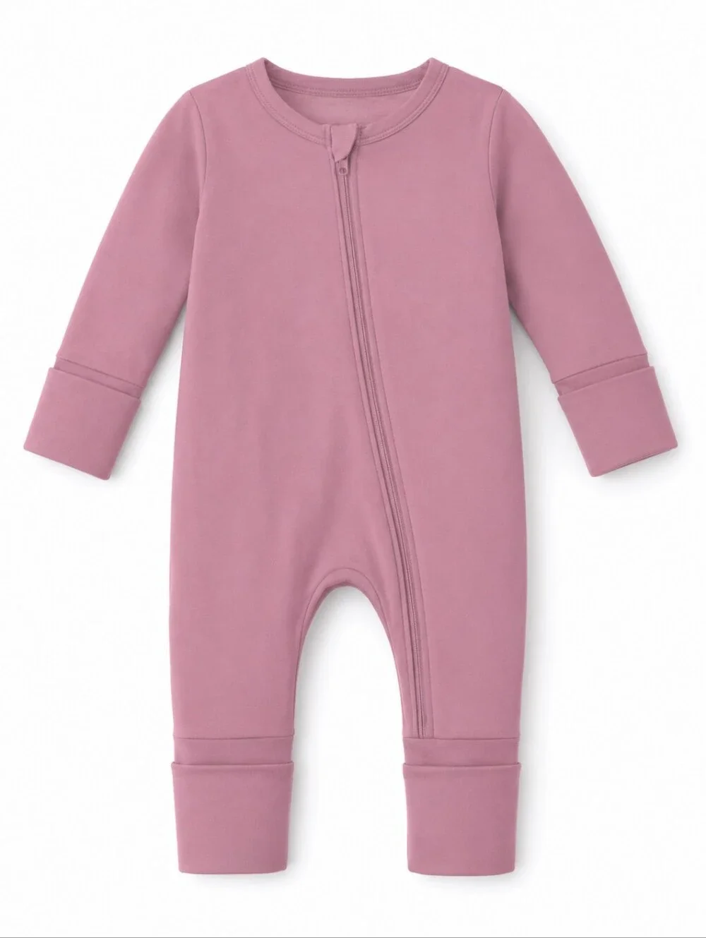 NWT Itsy Bitsy Boutique Bamboo Baby Pajamas 18-24M 2-Way Zip Footie Mauve
